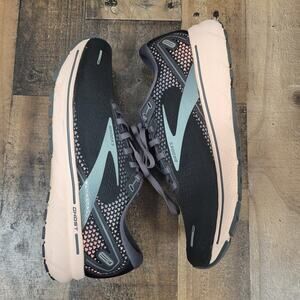 Brooks Womens 11 Ghost 14 Black‎ Peach Running Shoes Sneakers 1203561B026